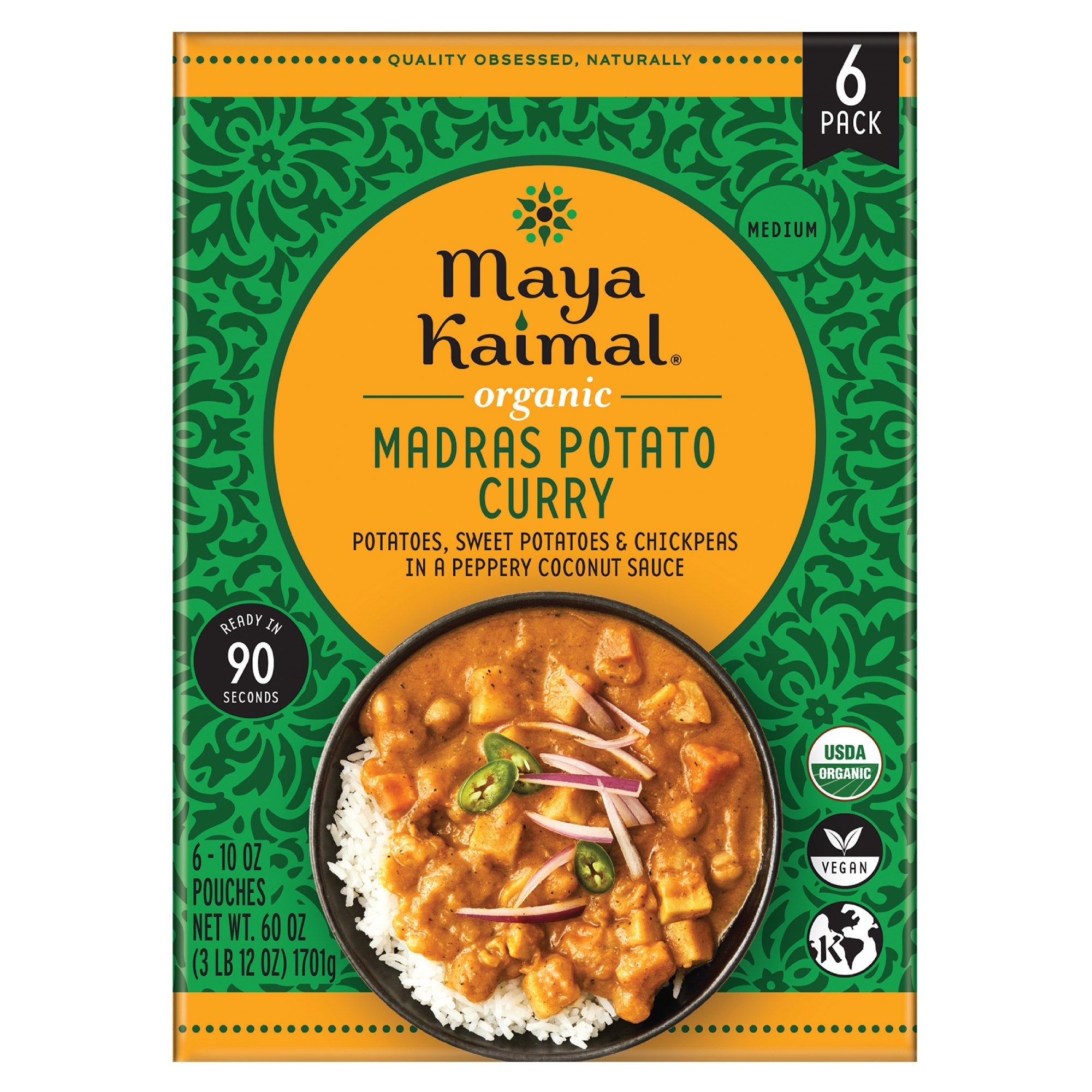 Maya Kaimal Organic Madras Potato Curry, 10 oz, 6-count