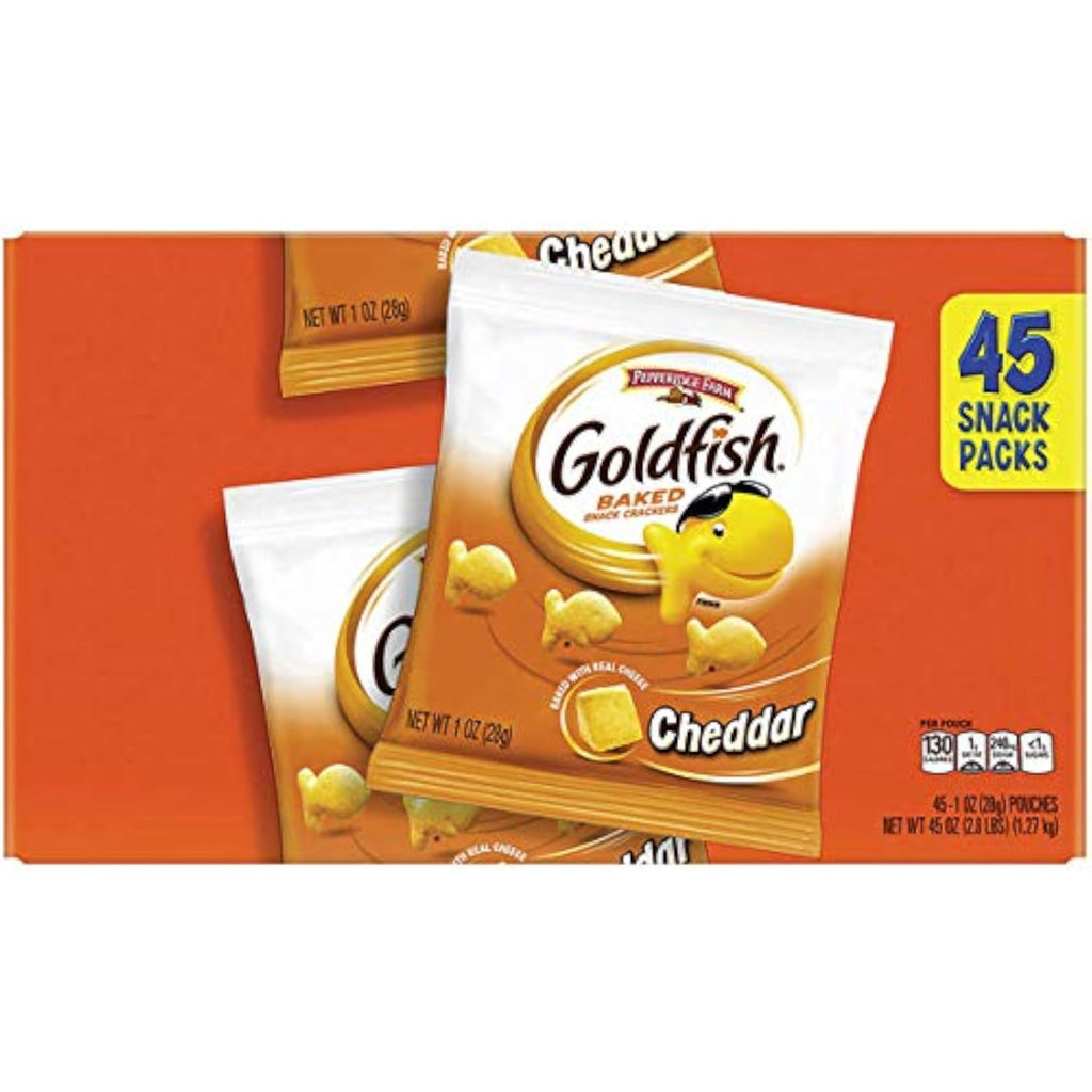 Goldfish Baked Snack Crackers, Cheddar, 1 oz, 45-count