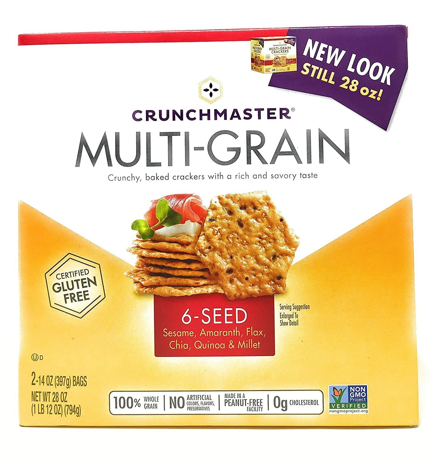 Crunchmaster 6-Seed Multi-Grain Crackers, 28 oz