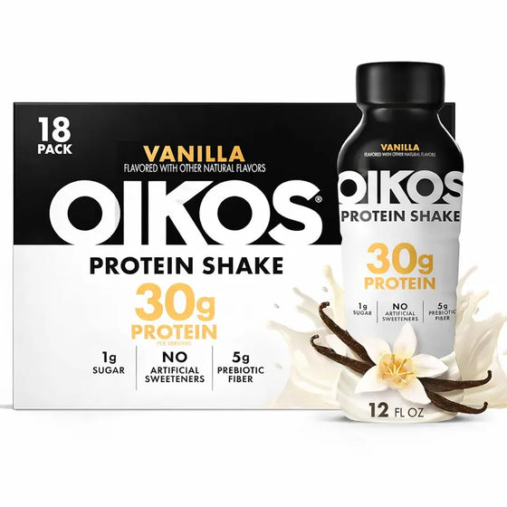 Oikos 30g Protein Shake, Vanilla, 12 fl oz, 18-pack