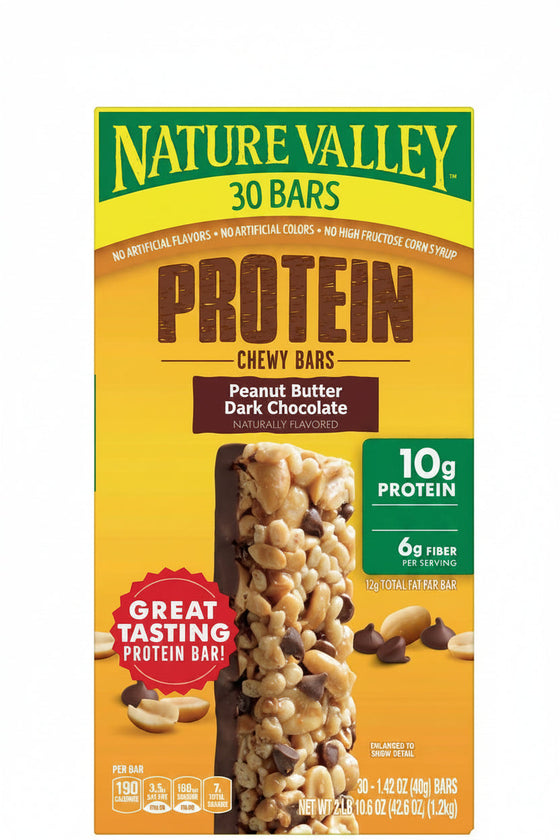 Nature Valley Protein Bar, Peanut Butter Dark Chocolate, 1.42 oz, 30-count
