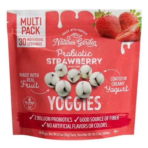 Nature's Garden, Probiotic Strawberry Yoggies, 0.7 oz, 30-count
