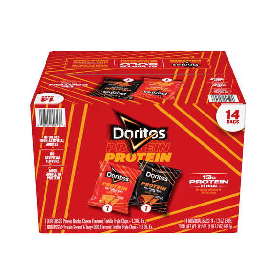 Doritos Protein Tortilla Style Chips Variety Pack, 1.3 oz, 14-count