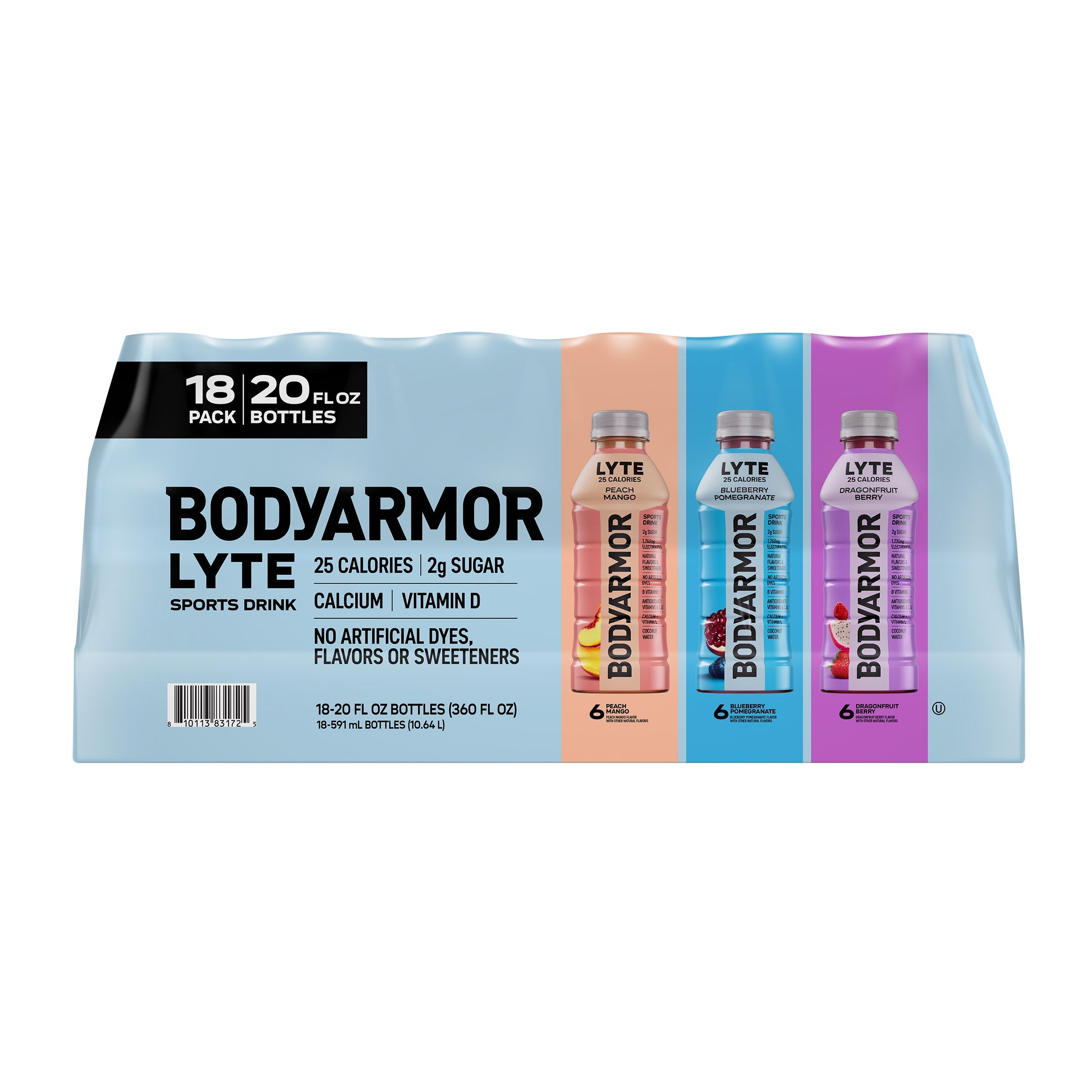 BODYARMOR Lyte Sports Drink, Variety Pack, 20 fl oz, 18-count