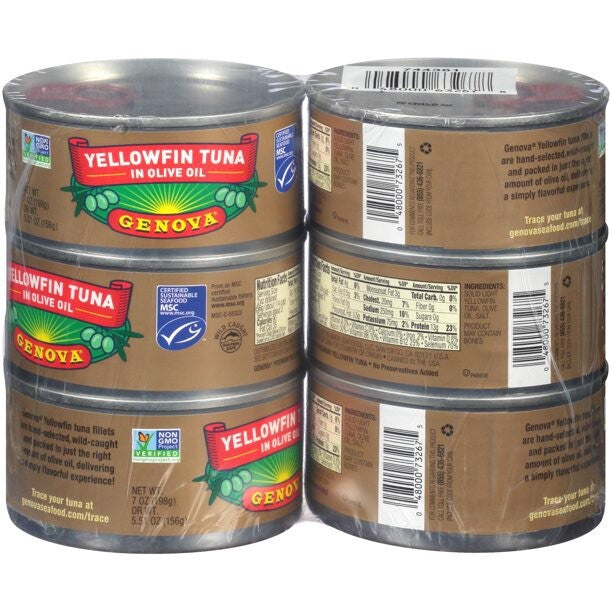 Genova, Yellowfin Tuna, 7 oz, 6-Count