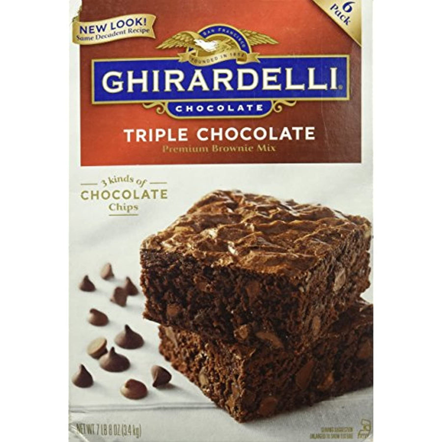 Ghirardelli, Triple Chocolate Premium Brownie Mix, 6-Count
