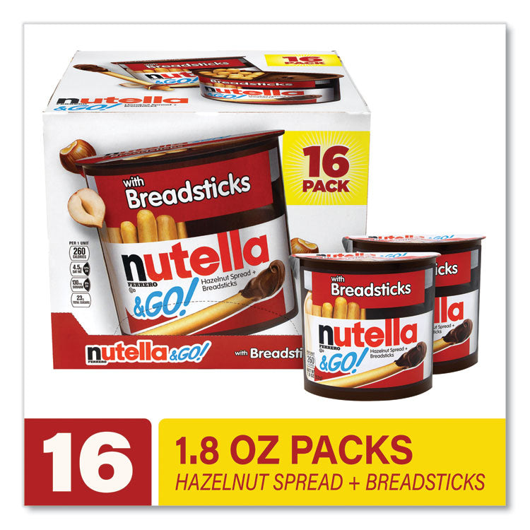 Nutella & GO! Hazelnut and Cocoa Spread With Breadsticks, 1.8 oz, 16 Pack