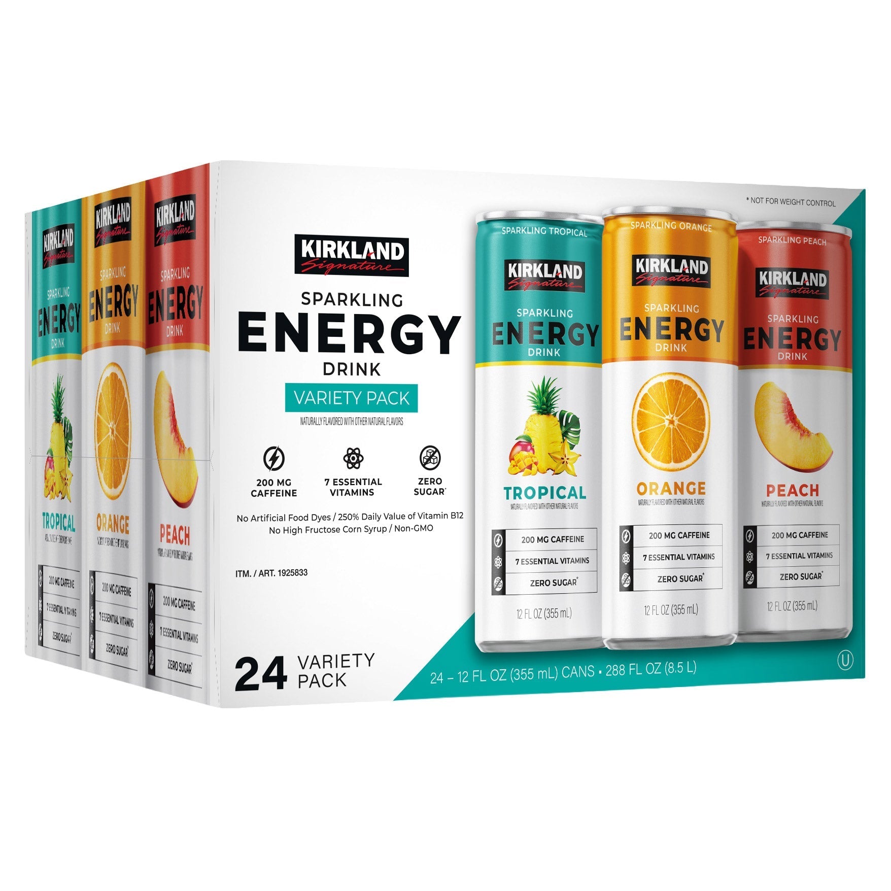 Sparkling Energy Drink, Variety Pack, 12 fl oz, 24-count