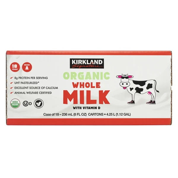 Organic Whole Milk, 8 fl oz, 18-count