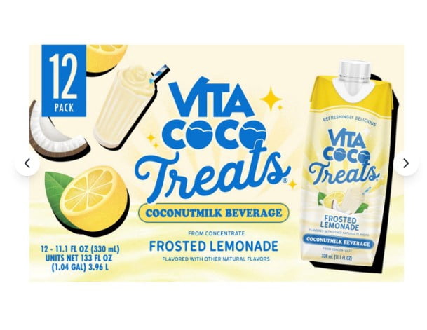 Vita Coco Treats Frosted Lemonade Coconutmilk Beverage, 11.1 fl oz, 12-count