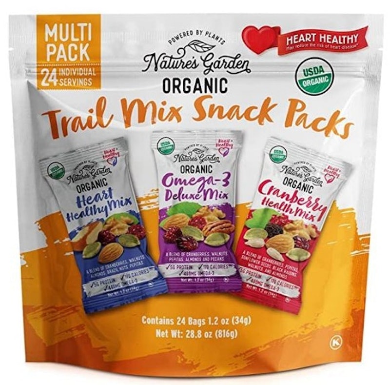 Nature's Garden Organic Trail Mix Snack Packs, Variety Pack, 1.2 oz, 24-count