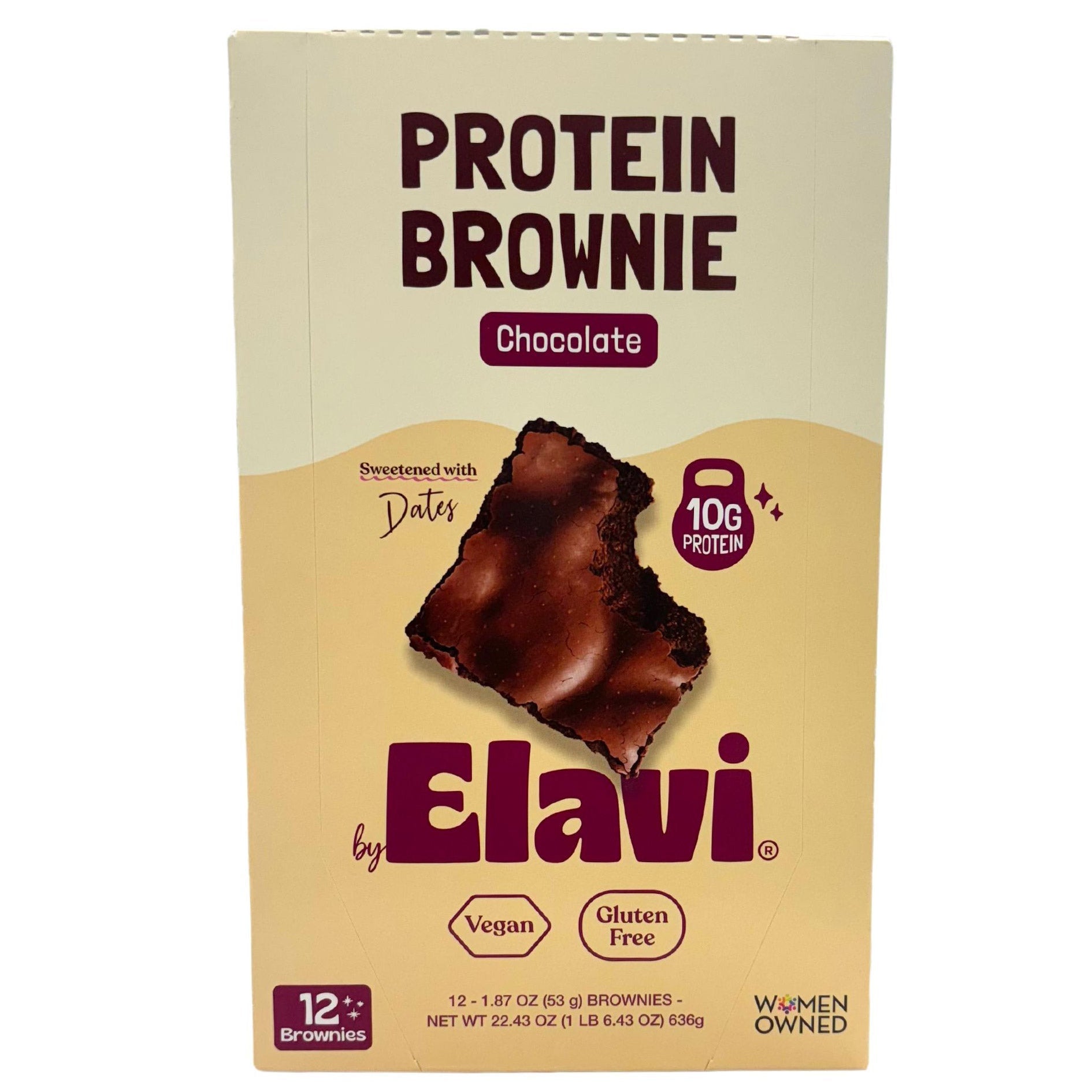 Elavi High Protein Brownie Chocolate Fudge, 12-count