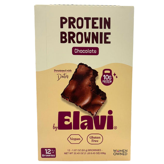 Elavi High Protein Brownie Chocolate Fudge, 12-count