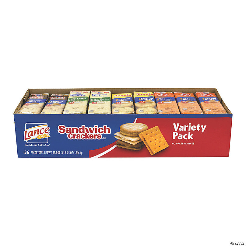 Lance Sandwich Crackers, Variety Pack, 36-count