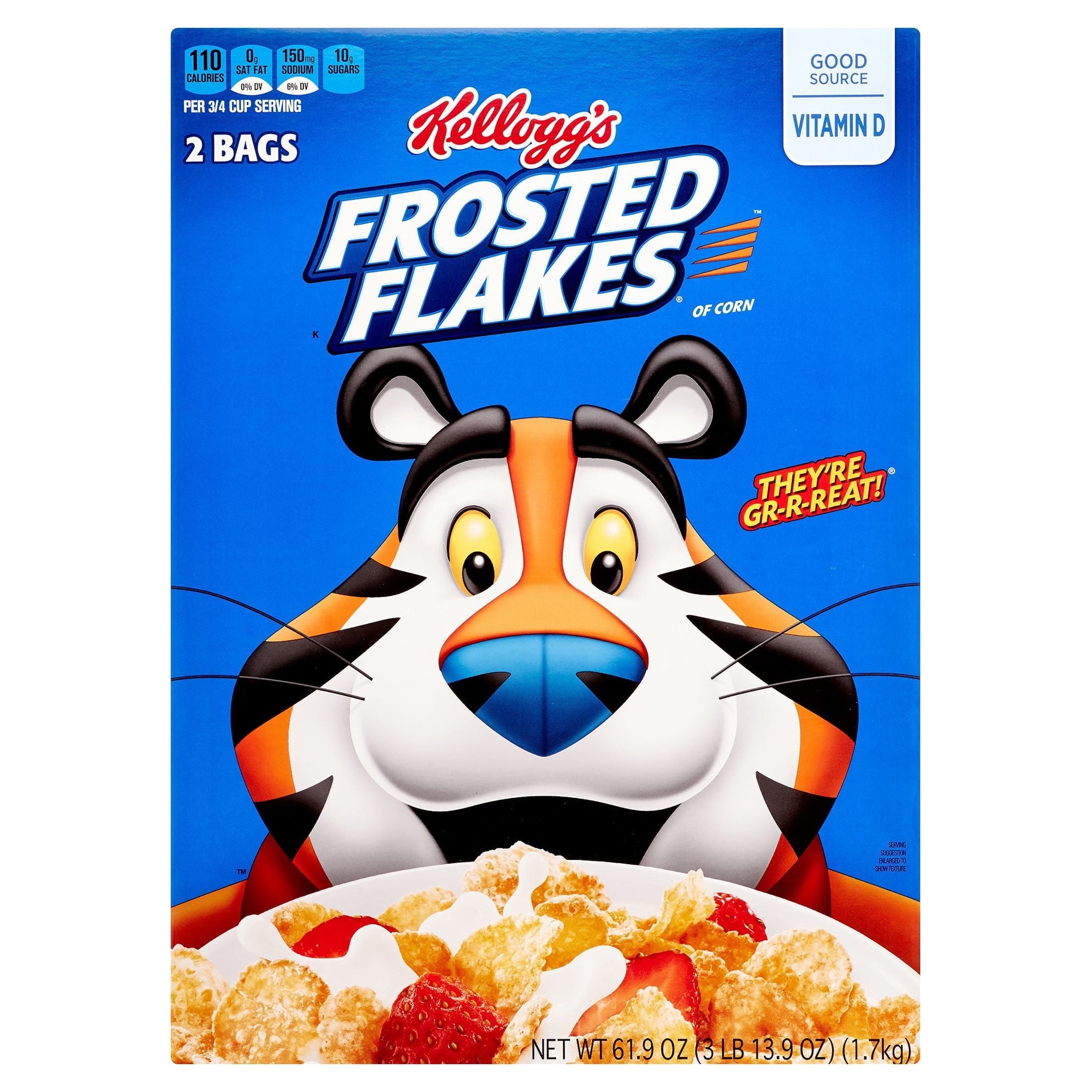 Kellogg's Frosted Flakes Cereal, 30.95 oz, 2-count