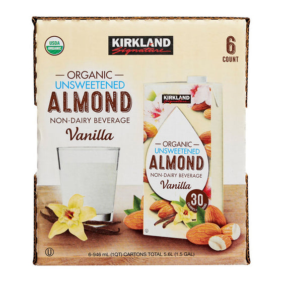 Organic Almond Beverage, Vanilla, 32 fl oz, 6-Count