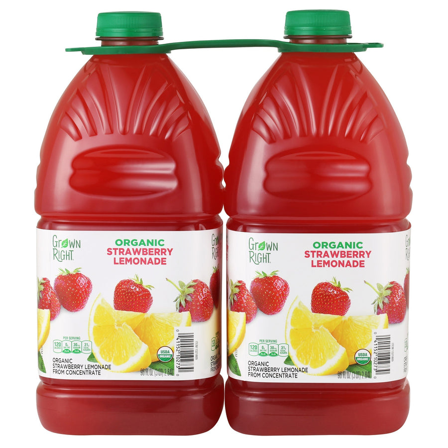 Grown Right Organic Strawberry Lemonade, 96 fl oz