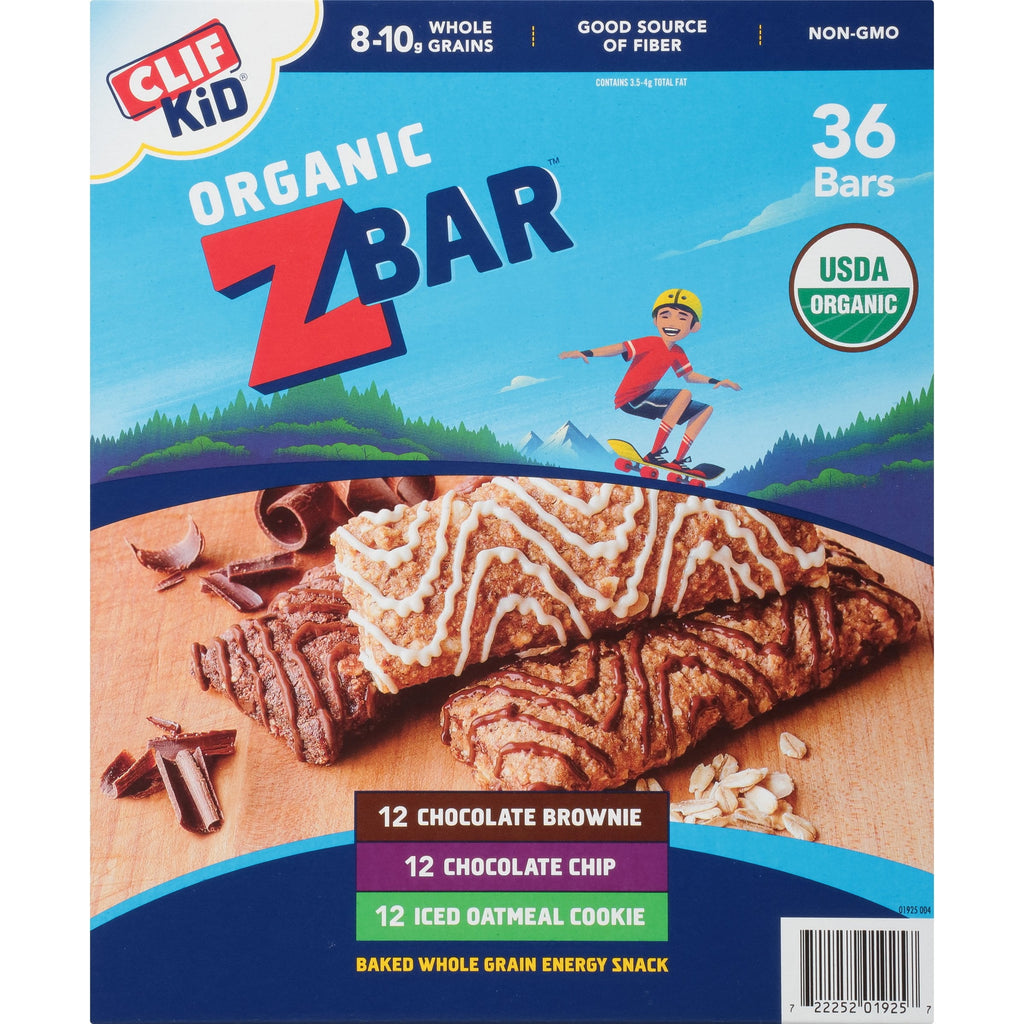 CLIF Kid Organic Zbar, Variety Pack, 1.27 oz, 36-count